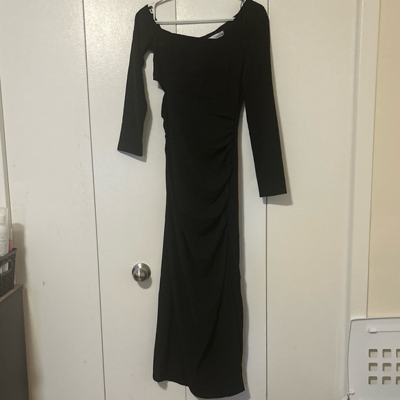 Zara Draped Asymmetric Midi Dress - Picture 2 of 2
